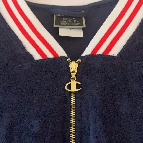 Champion Terry Cloth Warm Up Zip Up Jacket - Picture 4 of 9